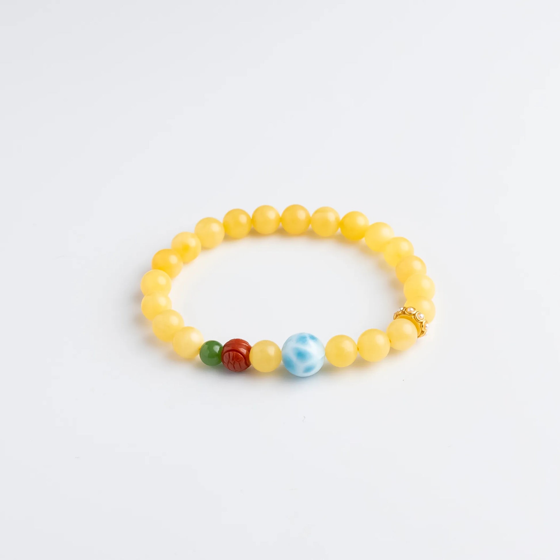 [Dawn Series] Amber & Larimar Bracelet