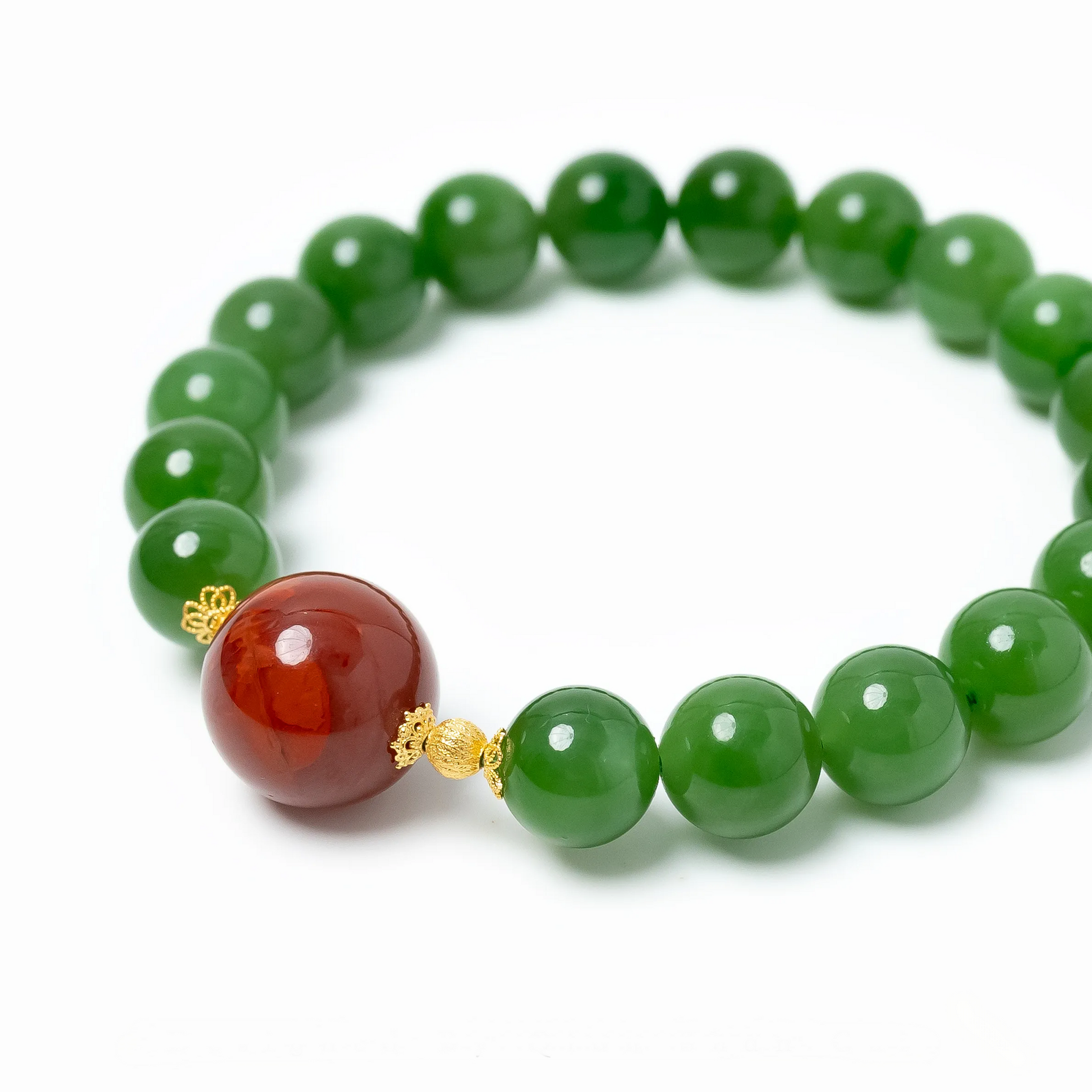 [Dawn Series] Red Agate & Jade Bracelet