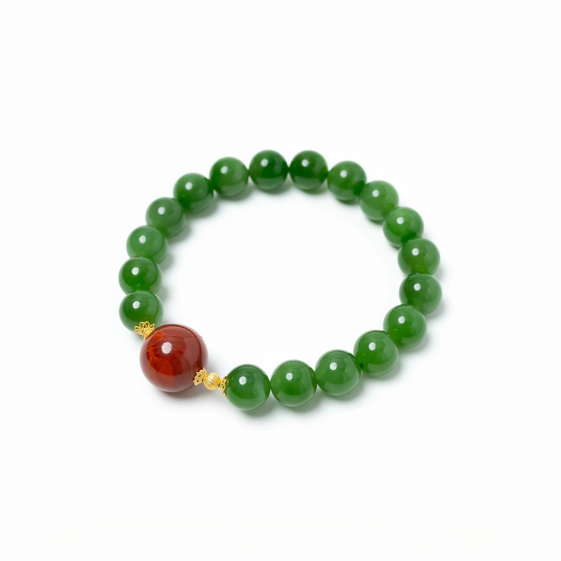 [Dawn Series] Red Agate & Jade Bracelet