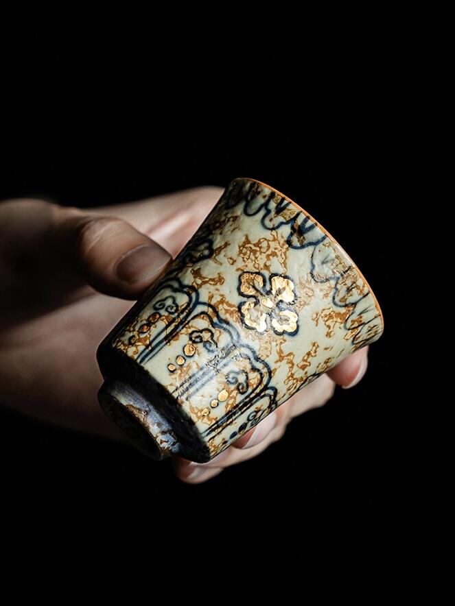 Image of Golden Painting Antique Ceramic Tea Cup