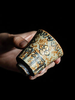 Image of Golden Painting Antique Ceramic Tea Cup