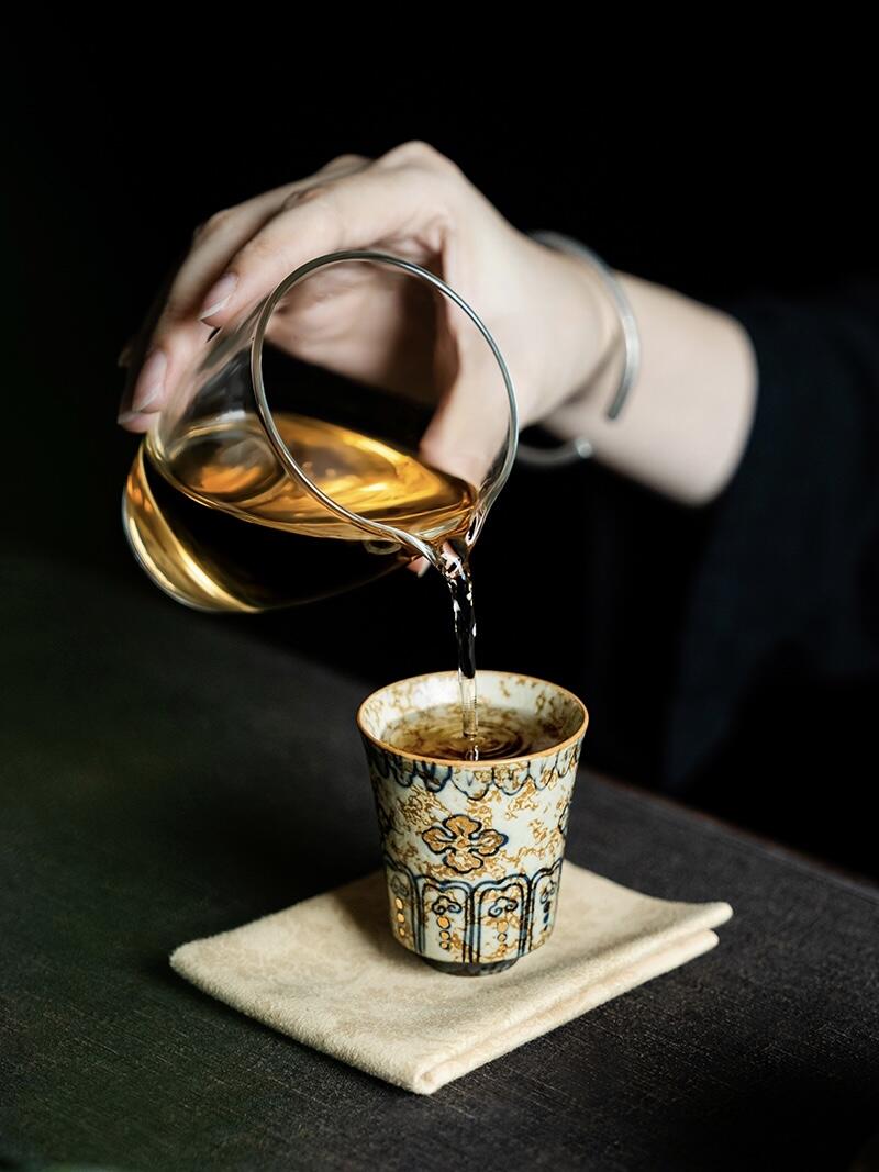 Golden Painting Antique Ceramic Tea Cup