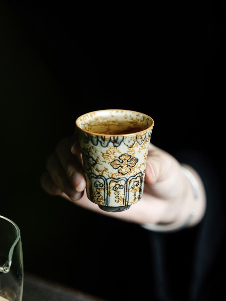 Golden Painting Antique Ceramic Tea Cup