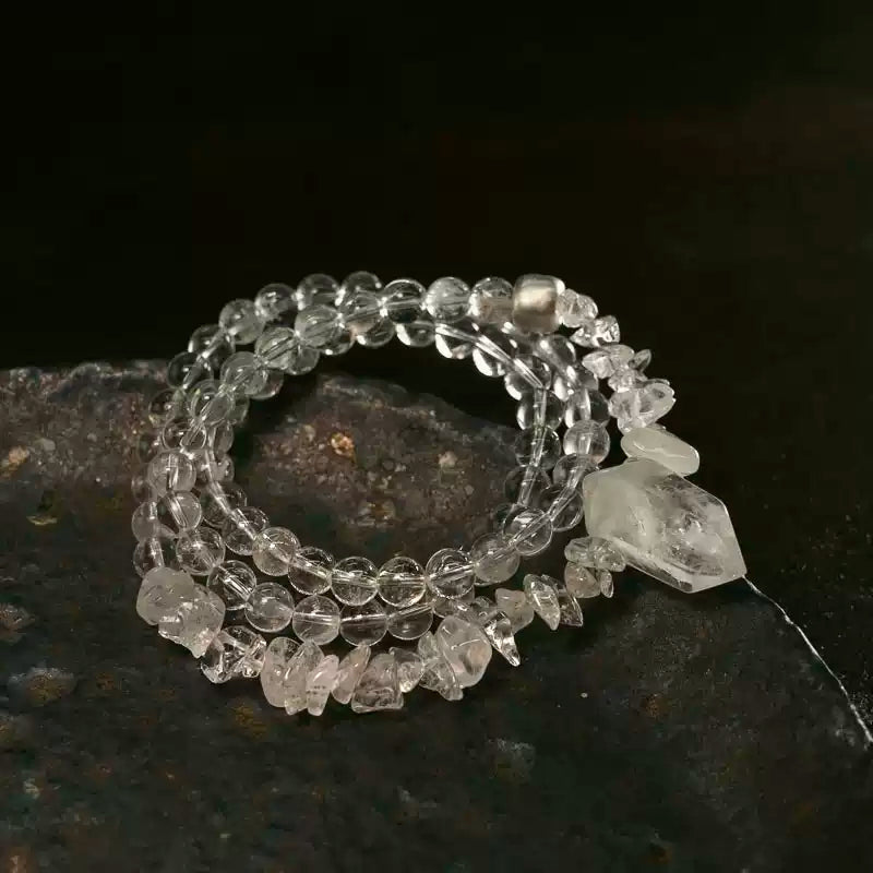 [Eclipse Series] White Crystal Multi-loop Bracelet