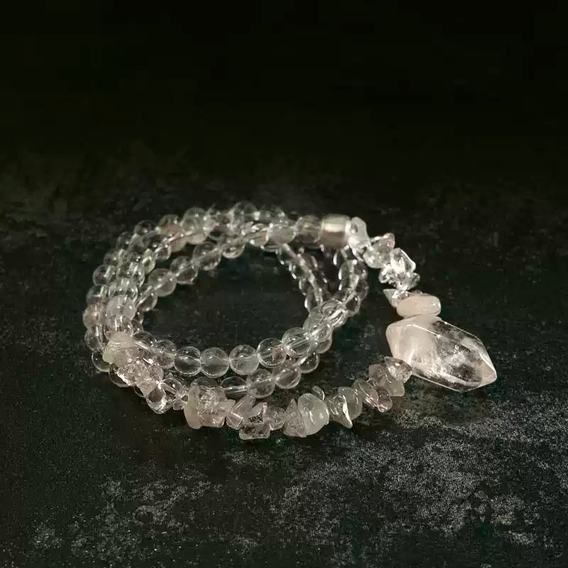 [Eclipse Series] White Crystal Multi-loop Bracelet